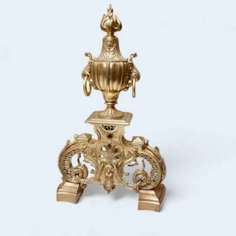 19th Century Andirons in Gilt Bronze Signed by Ferdinand Barbedienne Bronze Napoleon III 19th century - Foto 2