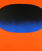 Рупрехт Гайгер. Rupprecht Geiger. Blauschwarz auf rot