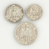 3 Silbermünzen Deutsches Kaiserreich. - photo 2