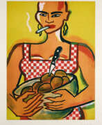 Elvira Bach. Elvira Bach. Frau mit Zigarette und Kartoffeln