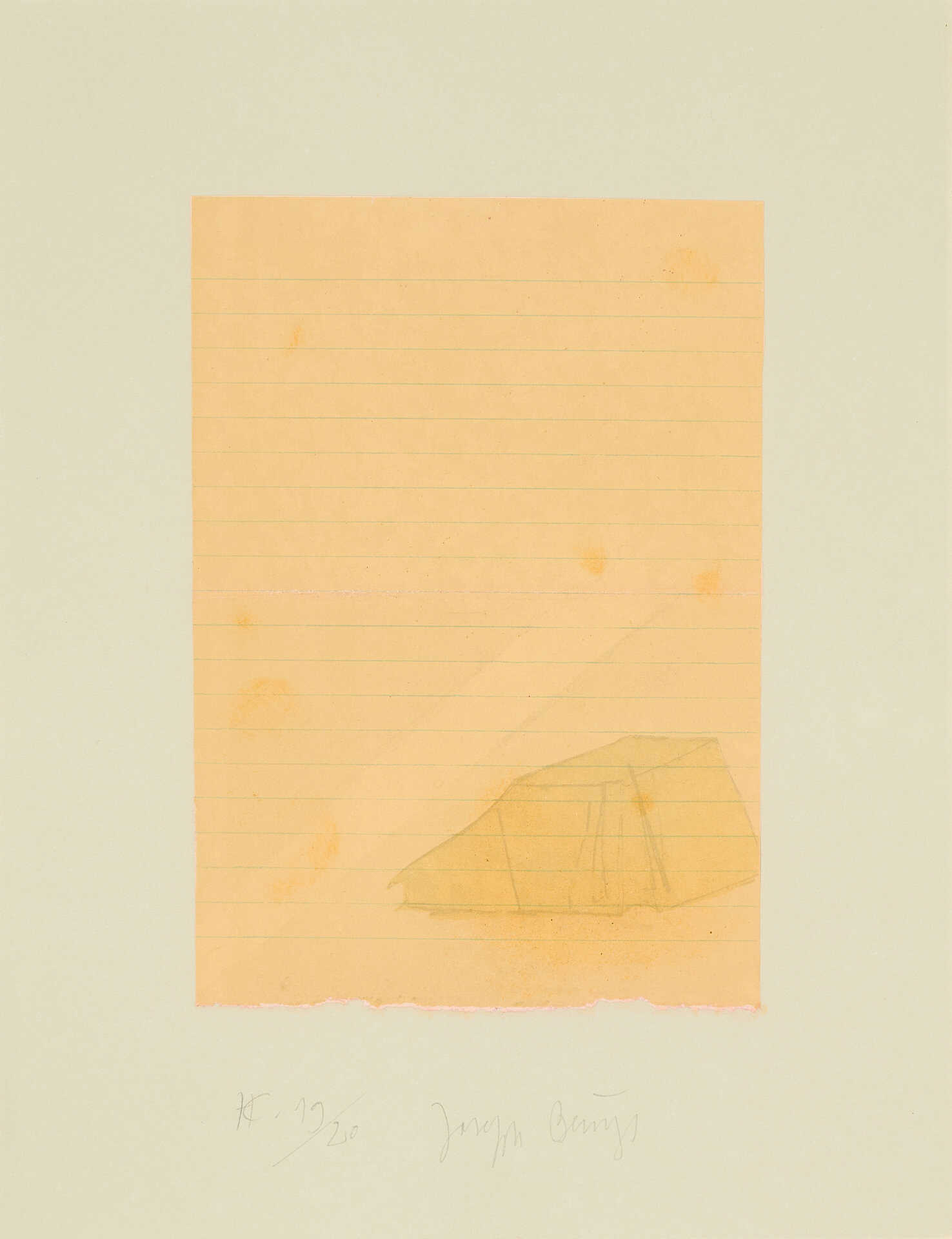 Joseph Beuys. Zelt und Lichtstrahl (From: Suite Schwurhand)