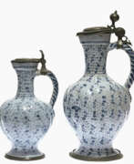 Ceramic products. Two narrow-necked jugs. Nuremberg or Ansbach, 18th century