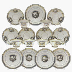 A 36-piece tea service "Bavarian Royal Service". Nymphenburg, 20th-century formation, model by Dominikus Auliczek, circa 1795