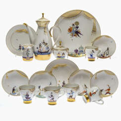 A 23-piece "1001 Nights" coffee service. Meissen, 2nd half of the 20th century, design: Ludwig Zepner 1966/67 (form number 2394), decoration: Prof. Heinz Werner (decor number 680710)