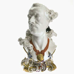 Bust of Count Sigmund von Haimhausen. Nymphenburg, recast 1910, Franz Anton Bustelli (1723-1763), circa 1760/61, completed by Domenik Auliczek (1734-1804), circa 1763