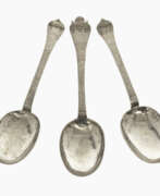 Silverware. Three "rat tail" spoons. Kleve, 1694, probably Georg Caspar Reyser (silversmith since 1687)