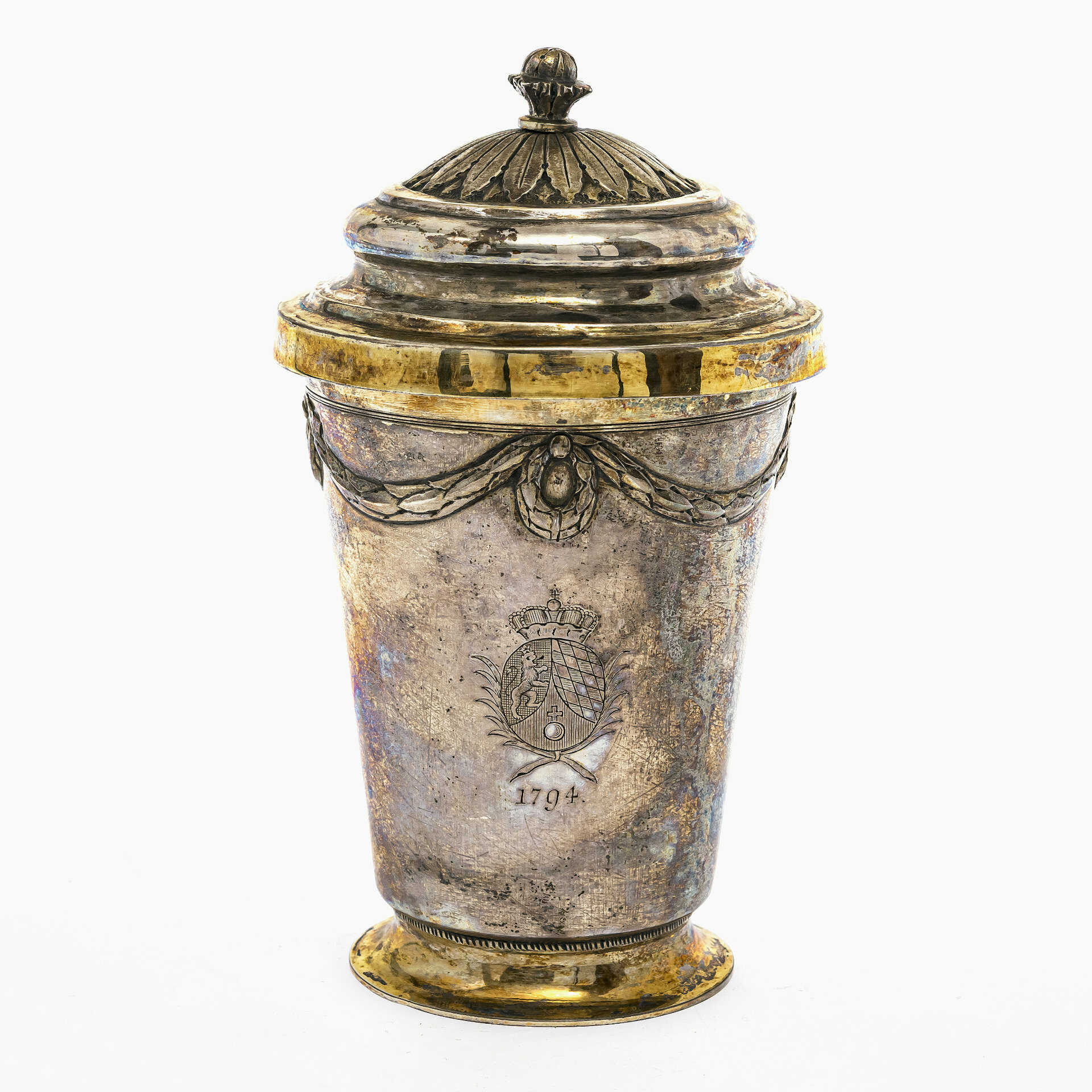 A cup with cover. Augsburg, 1793-1795, Johann Alois (alias Johann Nepomuk) Seethaler (1775-1835, master 1796) A cup with cover. Augsburg, 1793-1795, Johann Alois (alias Johann Nepomuk) Seethaler (1775-1835, master 1796)