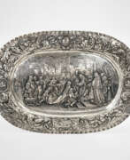 Silverware. A platter with scene "The Presentation of the Golden Rose to the Republic of Venice, 3 June 1759". Italy, probably Venice, circa 1870