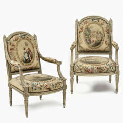 Ein Paar Fauteuils à la Reine. Frankreich, um 1780