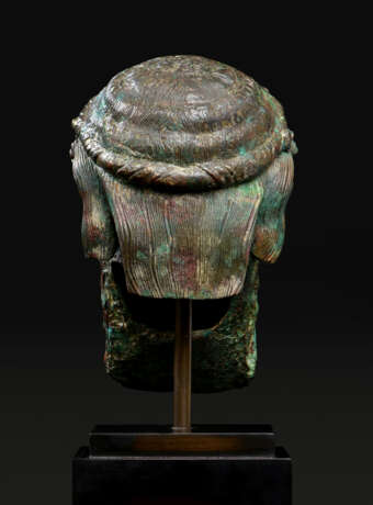 A ROMAN ARCHAISTIC BRONZE HERM HEAD OF HERMES PROPYLAIOS - Foto 4