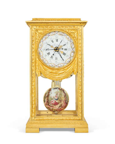 A LOUIS XVI ORMOLU MONTH-GOING MEAN AND SOLAR TIME MANTEL REGULATOR WITH REMONTOIRE - Foto 1
