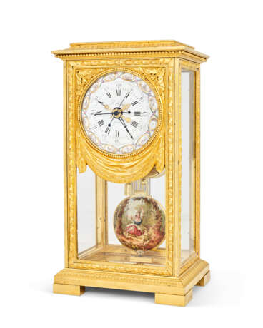 A LOUIS XVI ORMOLU MONTH-GOING MEAN AND SOLAR TIME MANTEL REGULATOR WITH REMONTOIRE - Foto 2