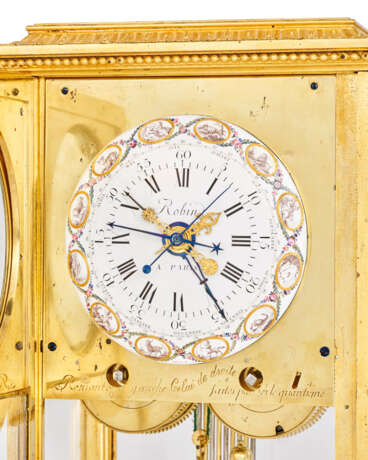 A LOUIS XVI ORMOLU MONTH-GOING MEAN AND SOLAR TIME MANTEL REGULATOR WITH REMONTOIRE - Foto 3