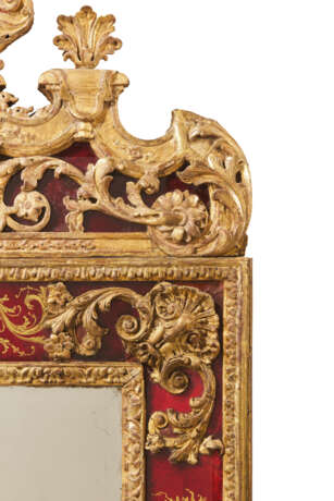 A LOUIS XIV GILTWOOD VERRE EGLOMISE MIRROR - Foto 5