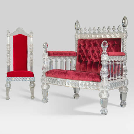 A VICTORIAN CUT-CRYSTAL THRONE CHAIR - photo 1