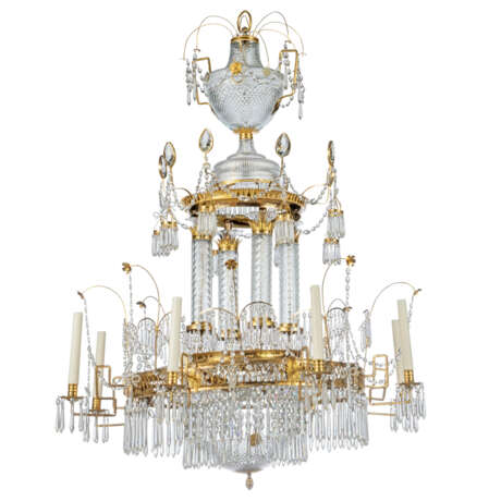 A NEOCLASSICAL ORMOLU-MOUNTED CRYSTAL AND GLASS EIGHT-BRANCH CHANDELIER - photo 2
