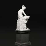A WHITE MARBLE FIGURE OF THE SANDAL BINDER (SANDALBINDERIN) - photo 5