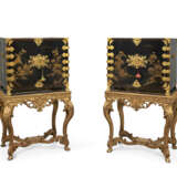 A PAIR OF REGENCE GILT-METAL-MOUNTED BLACK AND GILT JAPANESE LACQUER CABINET-ON-STANDS - photo 3