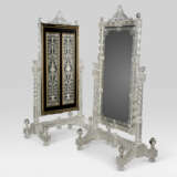 A PAIR OF VICTORIAN CUT-CRYSTAL, EBONISED AND PARCEL-GILT CHEVAL MIRRORS - photo 2