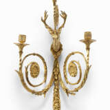A SET OF FOUR LOUIS XVI ORMOLU THREE-LIGHT WALL-LIGHTS - photo 4