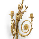 A SET OF FOUR LOUIS XVI ORMOLU THREE-LIGHT WALL-LIGHTS - photo 7