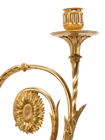 A SET OF FOUR LOUIS XVI ORMOLU THREE-LIGHT WALL-LIGHTS - photo 9