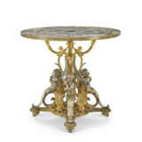 AN IMPERIAL NAPOLEON III ORMOLU, SILVERED AND MARBLE GUERIDON - photo 1