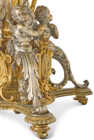AN IMPERIAL NAPOLEON III ORMOLU, SILVERED AND MARBLE GUERIDON - photo 2