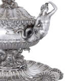 A PAIR OF GEORGE IV SILVER SOUP TUREENS, COVERS, LINERS AND STANDS FROM THE DUKE OF DEVONSHIRE`S GRAND SERVICE - photo 4