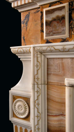 A GEORGE III STATUARY AND SIENA MARBLE AND AGATE CHIMNEYPIECE - photo 3