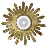 1960s Large Sun-Shaped Convex Mirror Metall Rococo Mid-20th century - Foto 1