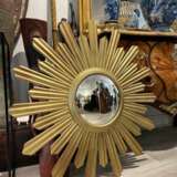 1960s Large Sun-Shaped Convex Mirror Metall Rococo Mid-20th century - Foto 2