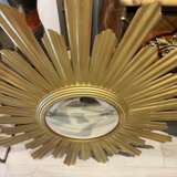 1960s Large Sun-Shaped Convex Mirror Metall Rococo Mid-20th century - Foto 5