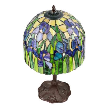 Lampe vitrail de style Tiffany. 20i&egrave;me si&egrave;cle. Glass metal 20th century - Foto 3