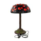 Lampe style Tiffany. Oranger . Cuivre Art Nouveau 20th century - photo 5