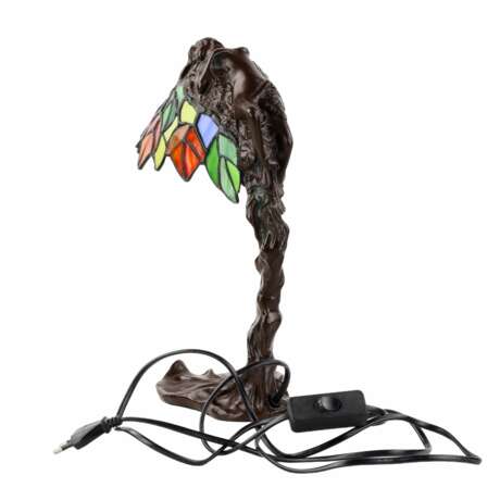 Table lamp in Tiffany style. Based on the Daphne model - EMIL THOMASSON. Bronze glass 20th century - photo 4