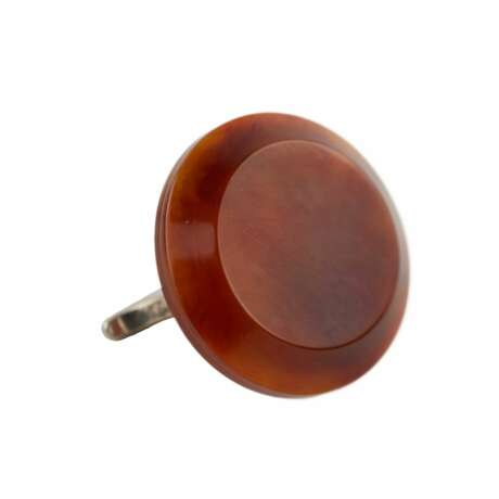 Original three-finger ring made of silver and carnelian. Stone bordeaux 21th century - photo 3