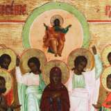 Russian icon of the Ascension of the Lord. Moscow school 19th century Wood gesso gilding tempera Early 19th century - photo 3