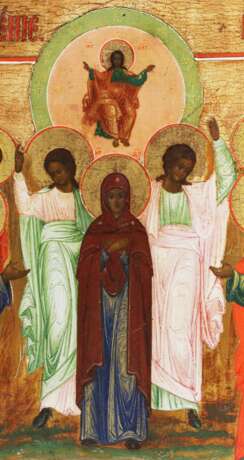 Russian icon of the Ascension of the Lord. Moscow school 19th century Wood gesso gilding tempera Early 19th century - photo 5