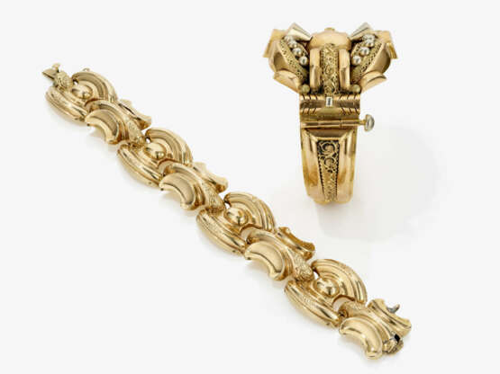 A bangle, a bracelet and a brooch. Including France, among others, 2nd half of the 19th century - photo 2