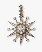 Neck jewellery. A star-shaped pendant with diamonds. Germany, circa 1880