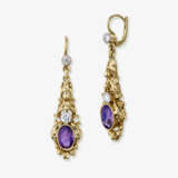 An amethyst jewellery set with brilliant-cut diamonds. - photo 3