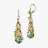 A parure consisting of a brooch, pendant, pair of drop earrings, ring with turquoises with matrix and cultured pearls. Germany, 1950s to 1970s - photo 4