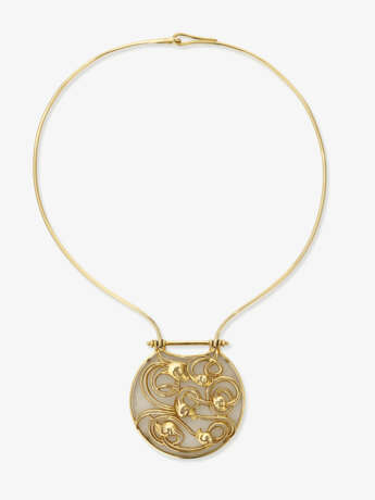 Collier mit rundem Glasmittelstück. Italien, 1980er Jahre - Foto 2
