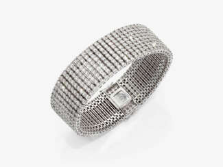 A bracelet with brilliant-cut diamonds.