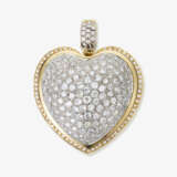 A heart-shaped pendant / brooch with diamonds. - photo 1
