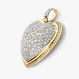 A heart-shaped pendant / brooch with diamonds. - photo 2