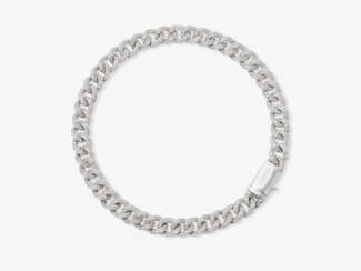 A classic link bracelet decorated with brilliant-cut diamonds. Germany, 2020s