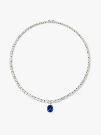 A classic Rivière necklace decorated with brilliant-cut diamonds and a fine tanzanite. Belgium, Only Jewels, 2020s - photo 2