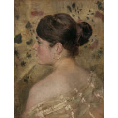 August von Conring. Portrait of a young lady in profile to the left
